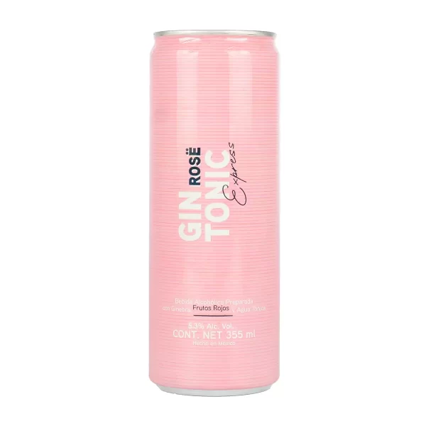 Bebida alcohólica preparada Gin Tonic Rose express con frutos rojos 355 ml