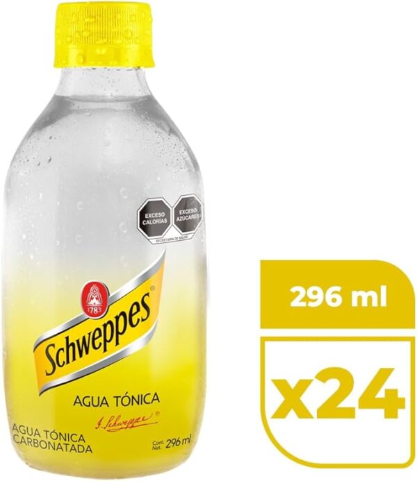 Schweppes, Agua Tónica 296 ml, Botella Vidrio (24 pack) - Image 2