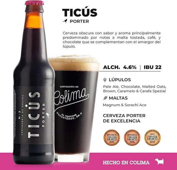 12 Pack Colimita, Cayaco, Piedra Lisa, Ticus, Páramo, Río de Lumbre Botella 355ml - Cerveza Artesanal | Cervecería de Colima - Image 4