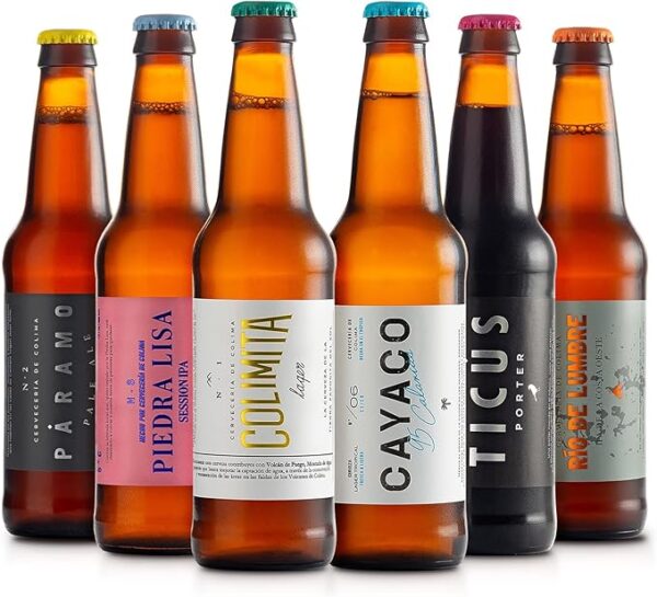 12 Pack Colimita, Cayaco, Piedra Lisa, Ticus, Páramo, Río de Lumbre Botella 355ml - Cerveza Artesanal | Cervecería de Colima