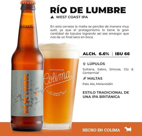 12 Pack Colimita, Cayaco, Piedra Lisa, Ticus, Páramo, Río de Lumbre Botella 355ml - Cerveza Artesanal | Cervecería de Colima - Image 5